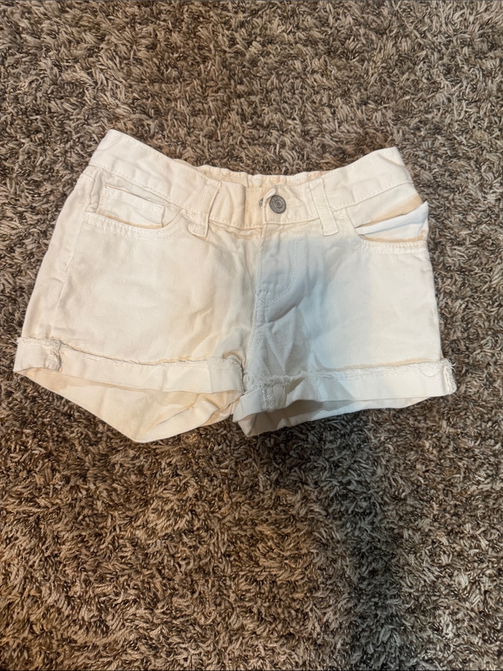 Old Navy Cream Girls' Denim Roll-Hem Shorts